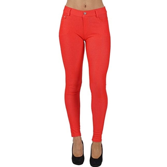 Yelete Pants - Jean Look Jeggings Slim Fit Pull Up Pants 